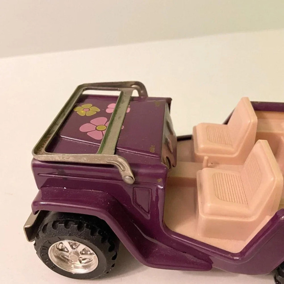 Vintage Buddy L Purple  Flower Power Jeep 6 Inch Long Toy Incomplete - Picture 6 of 14